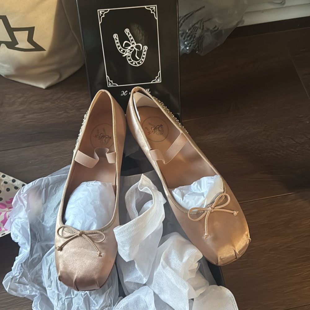 Jeffrey Campbell x Free People Stars Align pink satin ballet flats 10 NIB